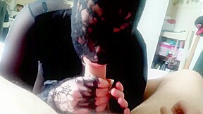 Bondage BJ with Jayne Cummings and Massive Cummer