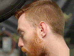Bondage stud tugged roughly till cumshot