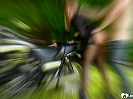 Brunette gets dicked on my new bike