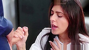 Brunette model with huge breasts dildo masturbation