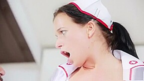 Brunette nurse hardcore anal with cumshot