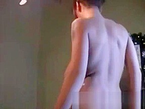 Brunette teen 18+ oiling up her huge tits