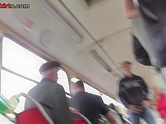 Bubble-butt milf caught wearing g-string in upskirt vid