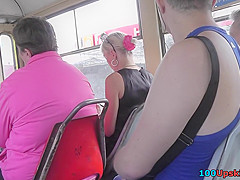 Bubble-butt milf caught wearing g-string in upskirt vid