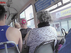 Bubble-butt milf caught wearing g-string in upskirt vid