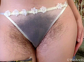 Bubsy Lou strips to show off her hairy pussy - WeAreHairy
