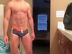 Buff Older Guy Jerks It