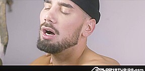 Built Muscled Hunk Dominates Bottom By The Fireplace