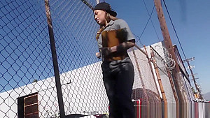 Busty Babe Gargles Cum During Bukkake