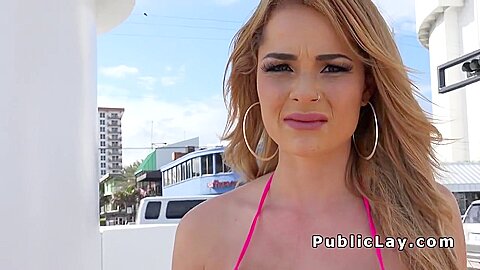 Busty Beauty In Bikini Picked Up In Public