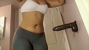 Busty Latina Slut Twerks On Dildo 