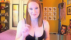 Busty Lucy Ohara dildoing herself