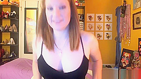 Busty Lucy Ohara dildoing herself