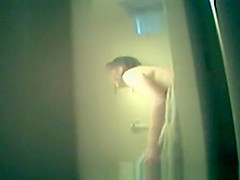 Busty girl peeped after bath