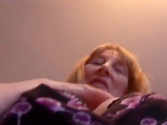 Busty hairy granny striptease