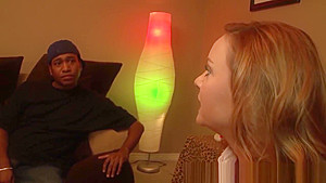 Busty milf cockriding in interracial mmf