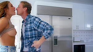 Busty teen 18+ fucks her stepbro in the kitchen