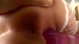 Butt plugged slut toys pussy