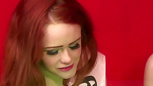 CFNM redhead gives fellatio at henparty
