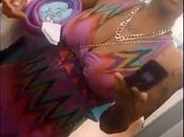Candid boobs: slim busty black women (purple brown tops) 4