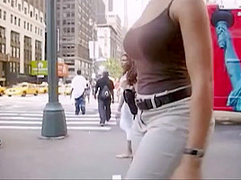 Candid boobs: slim busty black women (purple brown tops) 4