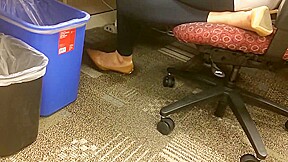 Candid shoeplay in office 2
