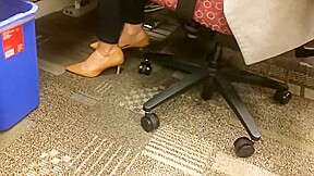 Candid shoeplay in office 2