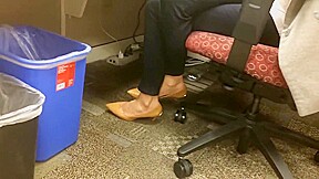 Candid shoeplay in office 2