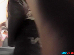 Candid upskirt mov features skinny-butt lassie