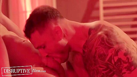 Carter Woods In Follows Crush To Bathhouse & Watches Dp Threesome