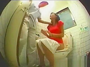 Caught Japanese Couple Public Toilet Fuck