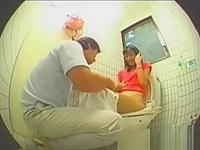 Caught Japanese Couple Public Toilet Fuck