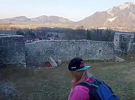 Caught! Recognized By Strangers While Hiking In The Mountains! Now Im Already Fucking In A Castle!