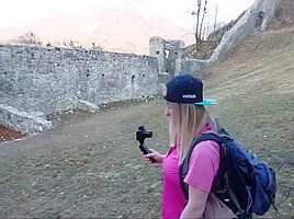 Caught! Recognized By Strangers While Hiking In The Mountains! Now Im Already Fucking In A Castle!