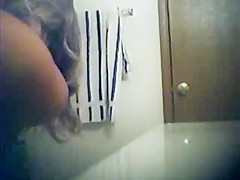 Caught big boobs in the bathroom