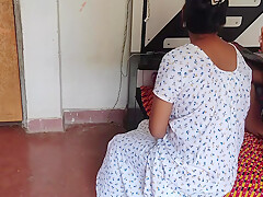 Cheating Husband Persuade Maid Fucking While Wife Leave Home