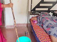 Cheating Husband Persuade Maid Fucking While Wife Leave Home