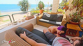 Cherry Lips - Risky Quickie On Public Balcony With My Husband Best Friend