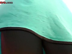 Chick got belt betwixt upskirt a-hole cheeks
