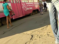 Chick got belt betwixt upskirt a-hole cheeks