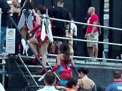 Chicks at a music festival