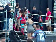 Chicks at a music festival