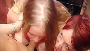 Chubby BBW Girl having fun in a BUKKAKE party just for her!