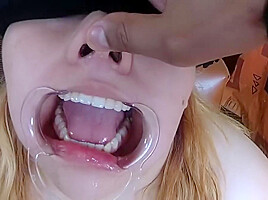 Chubby Bondage Slut With Cum On Her Mouth With Cock Whore