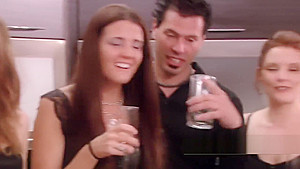 Chubby couple is very excited about being able to full swap at swing party