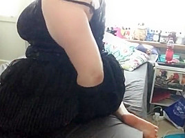 Chubby girl at home