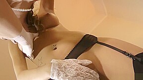 Classy english milf pussylicking in stockings