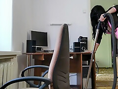 Cleaning With Bare Ass