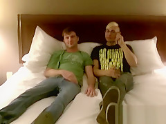 College cock suckers give head and wank their dicks together