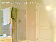 College girlfriend taking a shower